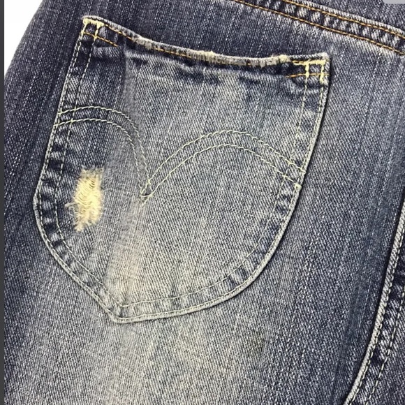 Levi's Red Tab Juniors Womens Size 7 Boho Hippie Prairie Denim Maxi Jean Skirt - Picture 2 of 8